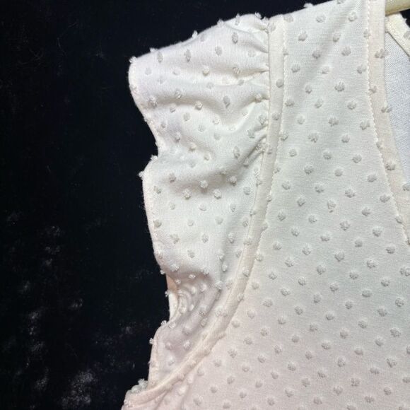 J . Crew Women's Cream Ivory Flutter Cap Sleeve Fairy Core Romantic Blouse, S - Picture 4 of 7